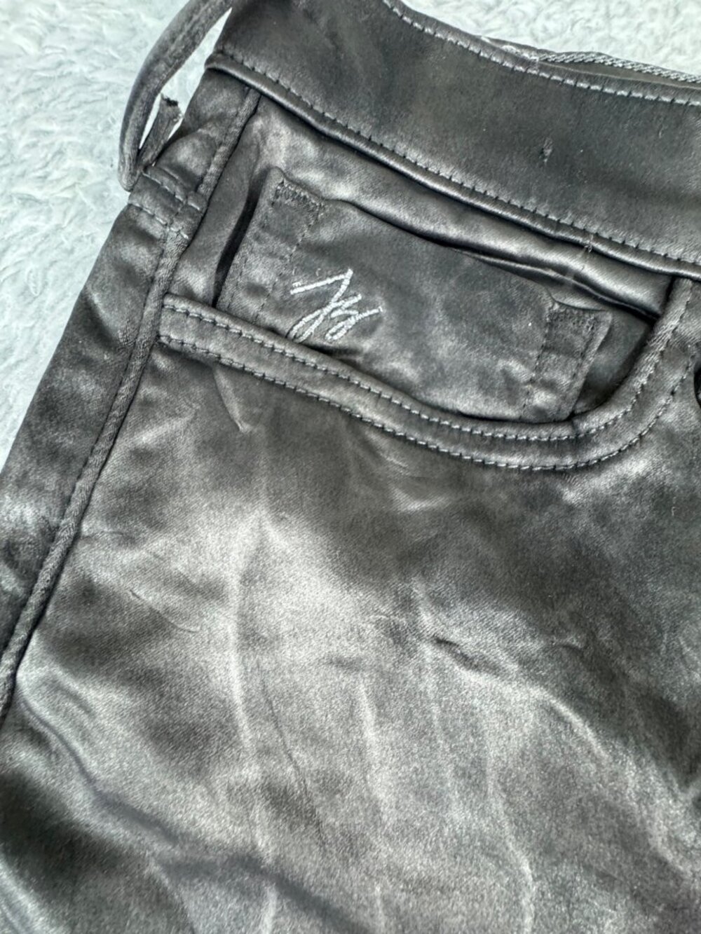 Smalls X True Religion Mid Rise Halle Coated Skinny Jeans 30 Black Vtg USA Retro - Picture 11 of 16
